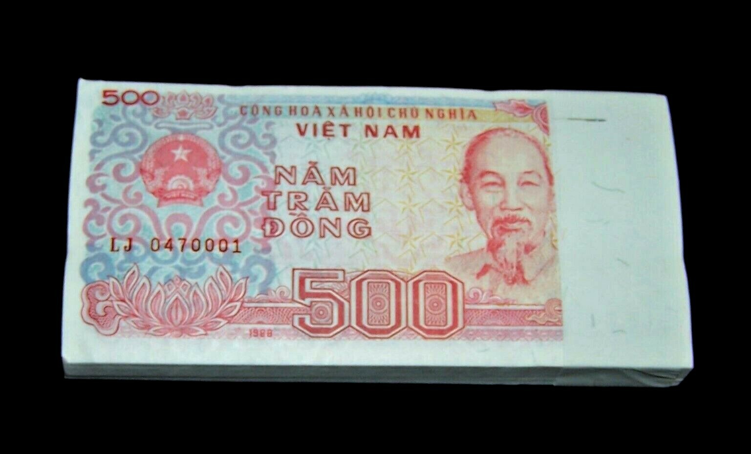 100 x VIETNAM 500 Dong, 1988, P-101, UNC World Currency Banknote bundle