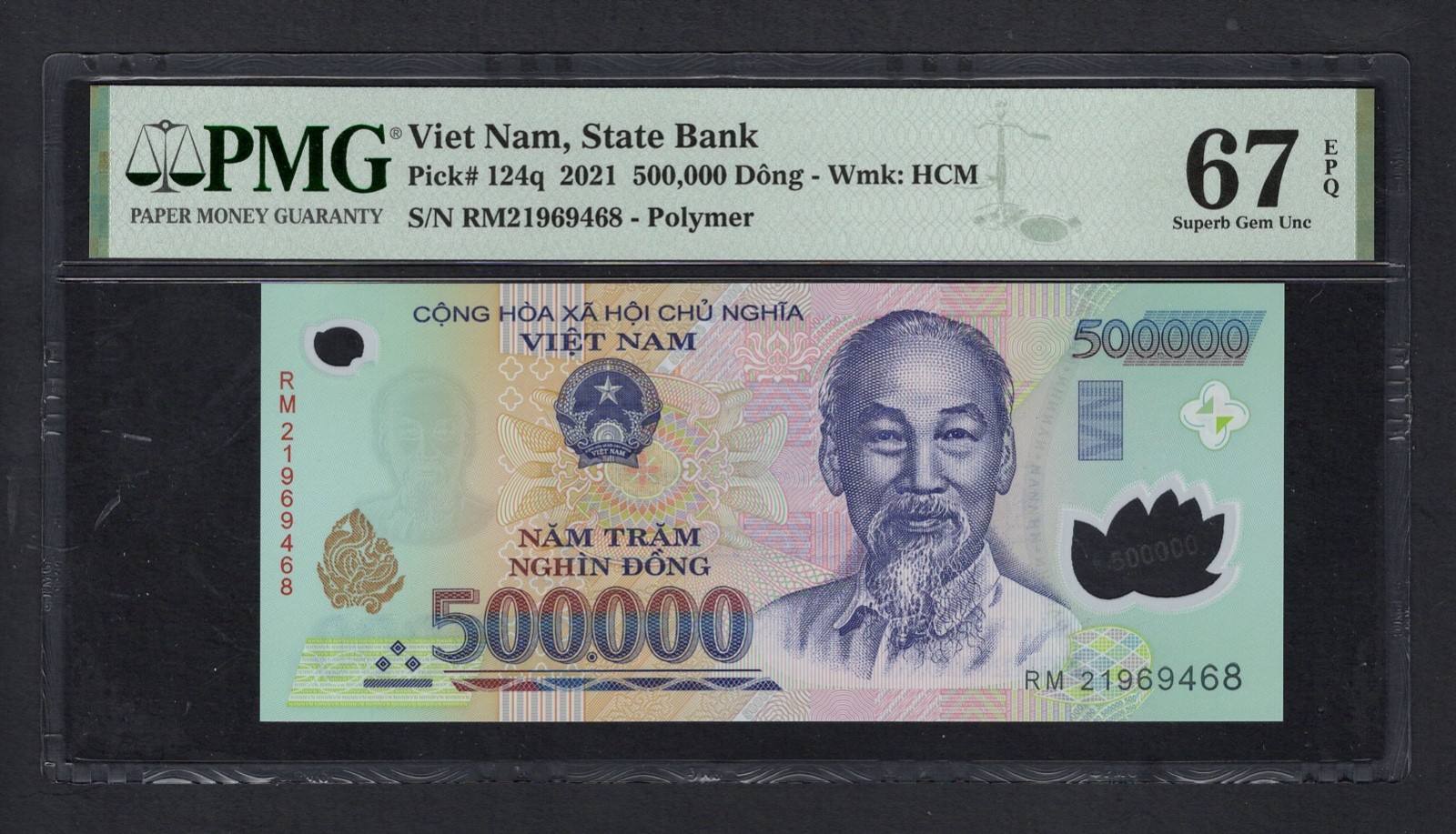 Viet Nam 500000 Dong 2021 P124q Uncirculated Grade 67