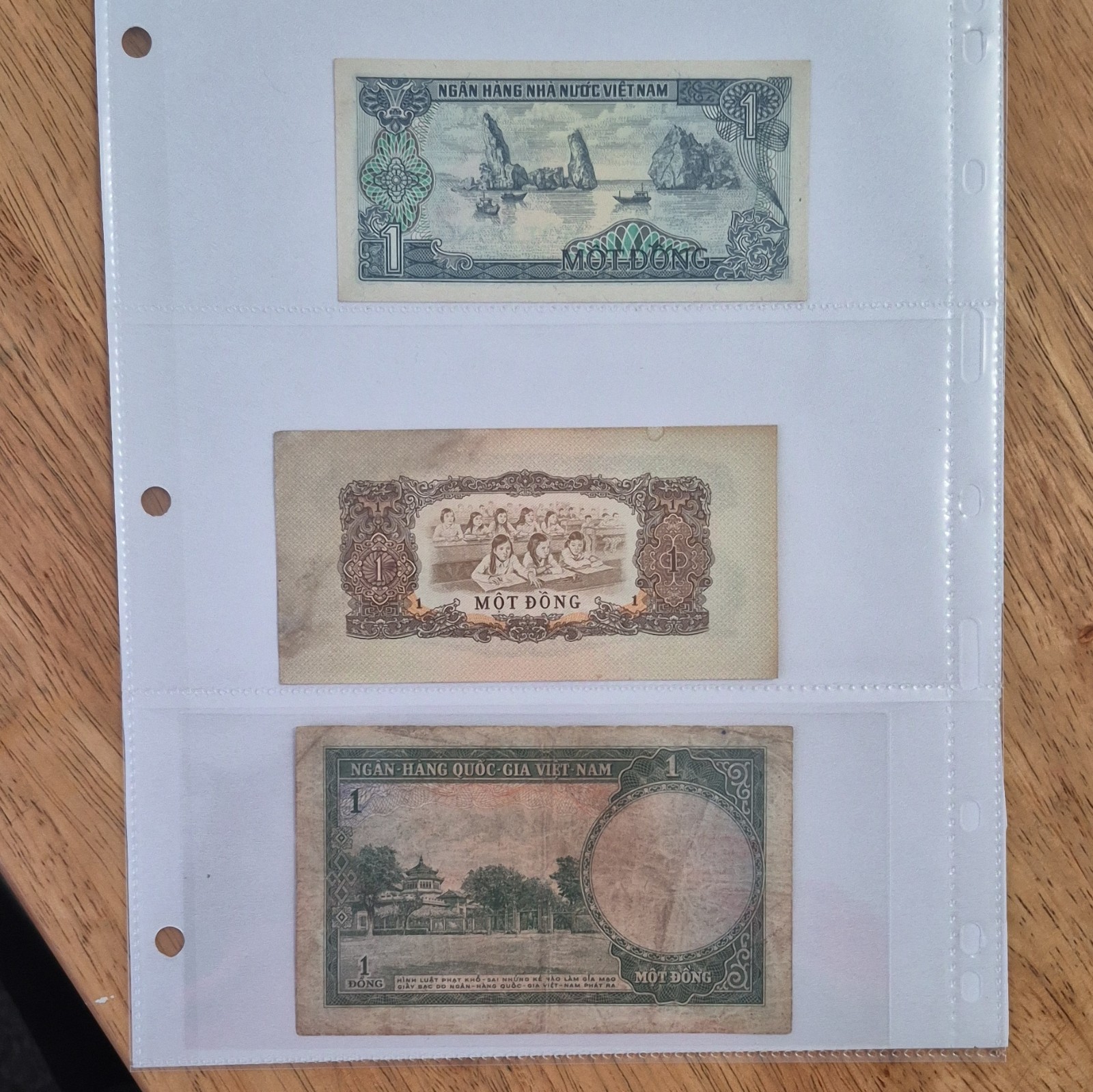 Vietnam 1 Đồng Banknotes Collection Lot of 6 Various Designs Circulated