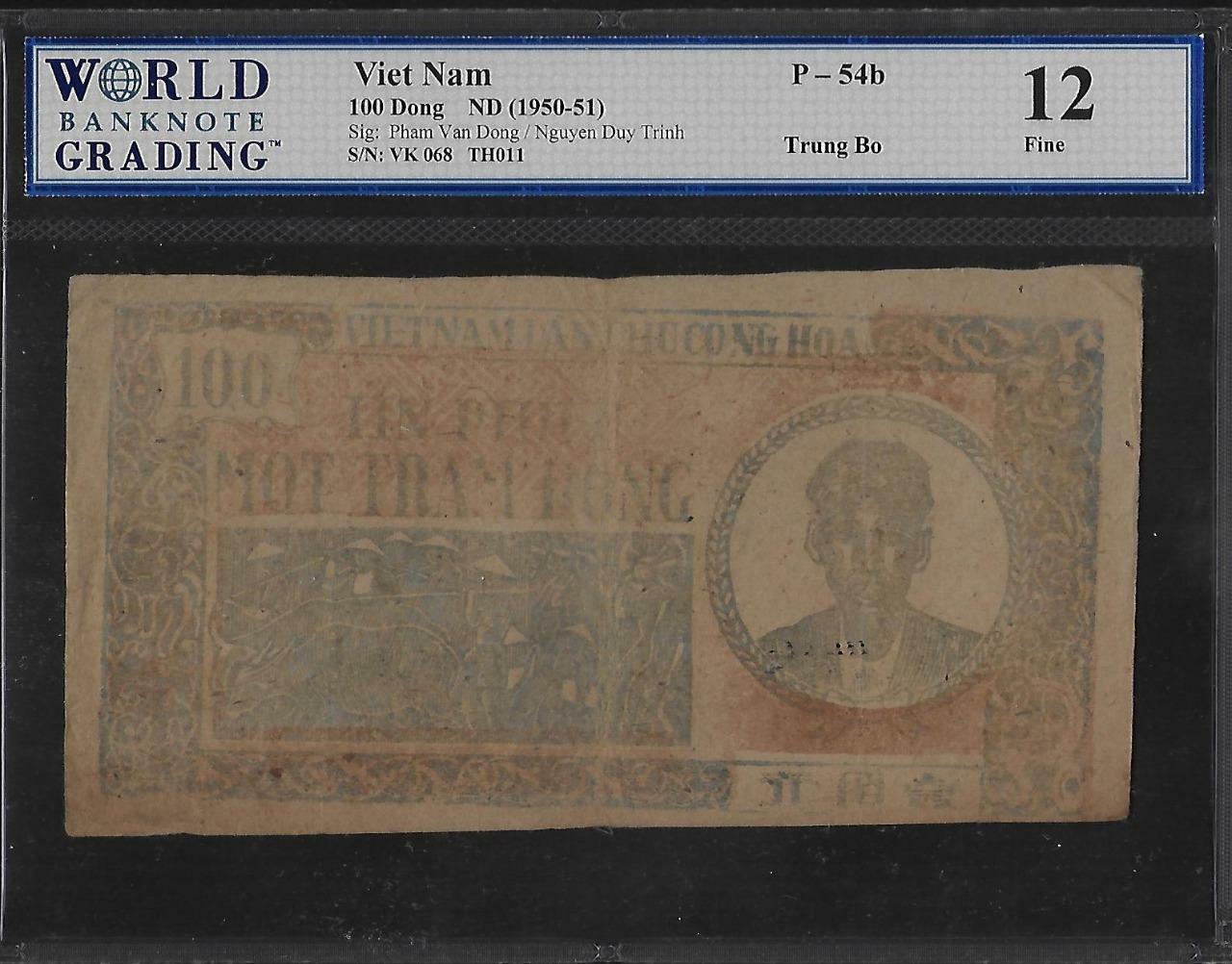Vietnam P-54b 100 Dong 1950-51 WBG 12
