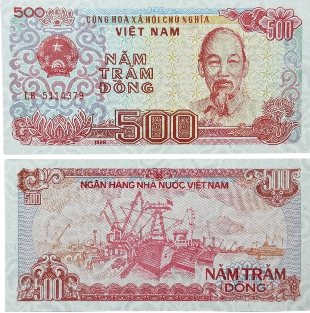 Vietnam Banknote Set 1000/500- Different Serial Numbers Lot of 2