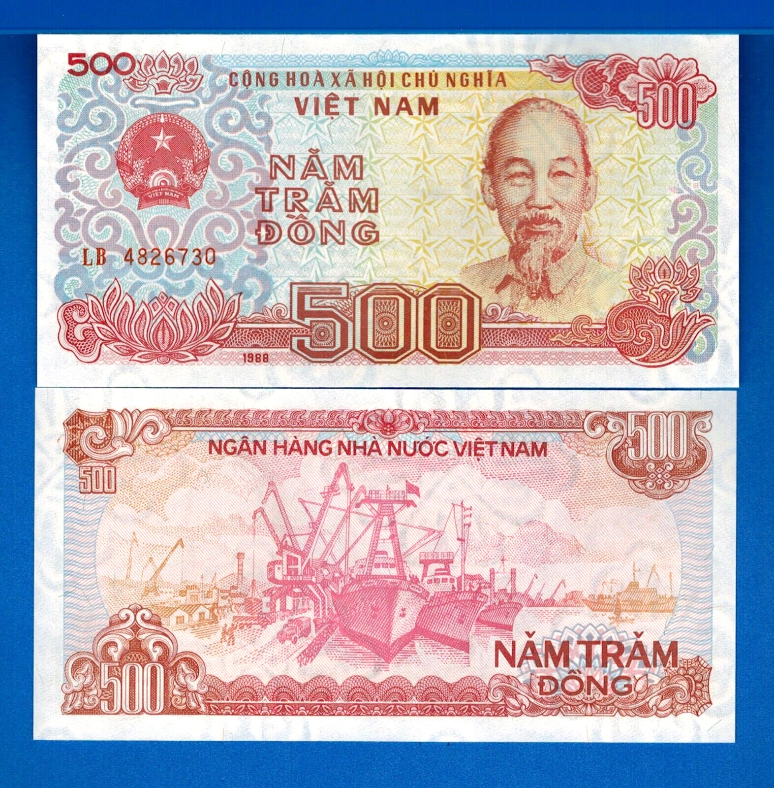 Viet Nam P-100 & P-101 100 & 500 Dong 1987-1988 Banknotes Set # 2