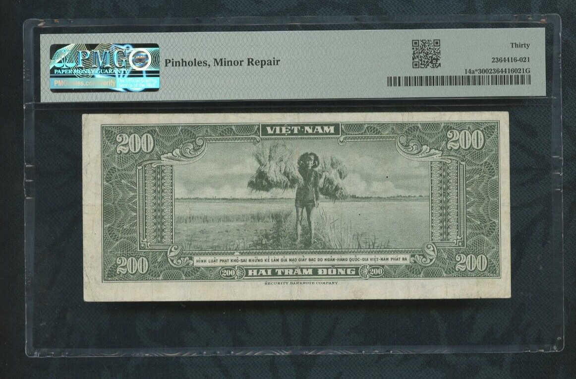 ND (1955) Viet Nam – South, National Bank 200 dong Pick# 14a* PMG 30 Replacement