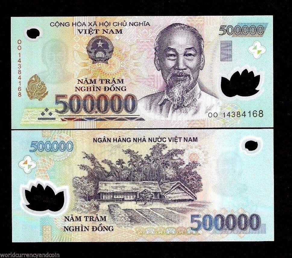 Vietnam 500,000 DONG P-124 2021 x 1 Pcs UNC Polymer 500000 Vietnamese BANK NOTE