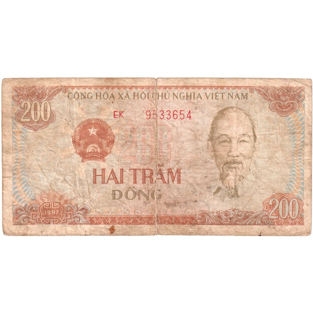 [#1230202] Vietnam, 200 D ox ng, 1987, KM:100b, VF