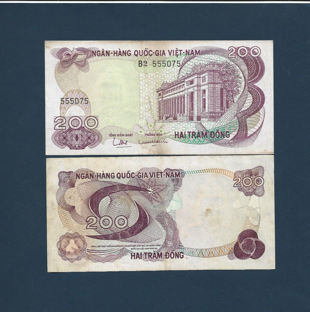 VIETNAM South 200 DONG P-27 1970 Central Bank World Currency Vietnamese NOTE Cir
