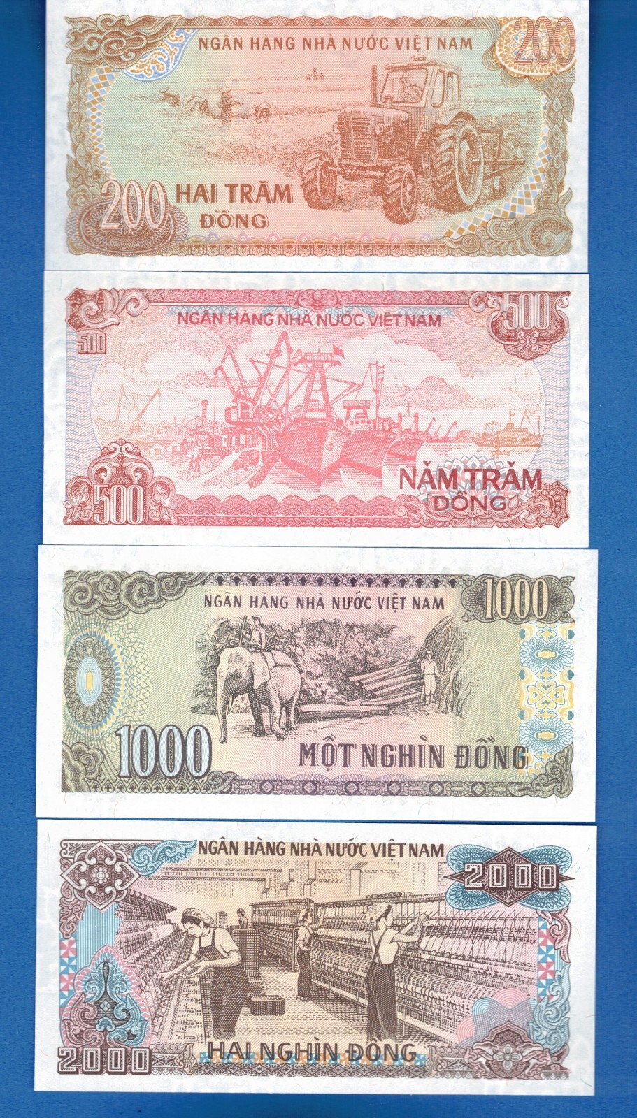 Viet Nam P-100 P-101 P-106 P-107 Uncirculated Banknotes Set # 8