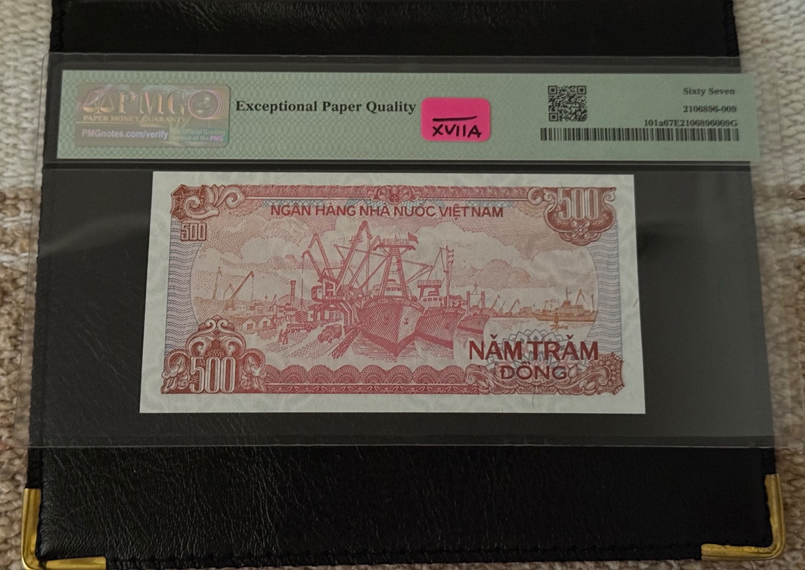 1988 (ND 1989) – VIETNAM 500 DONG (SMALL SERIAL NUMBER) – 67 SUPERB GEM PMG