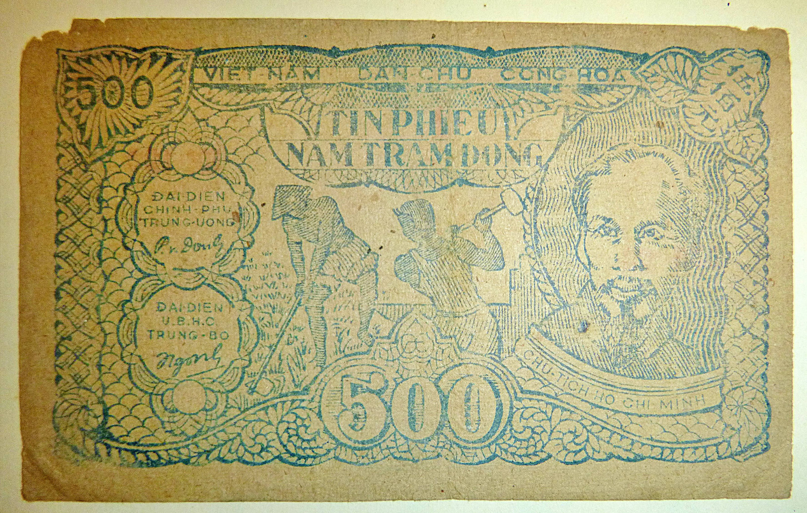1950 Credit Note – Viet Minh – 500 DONG – Bank Note – Vietnam French War – C.362