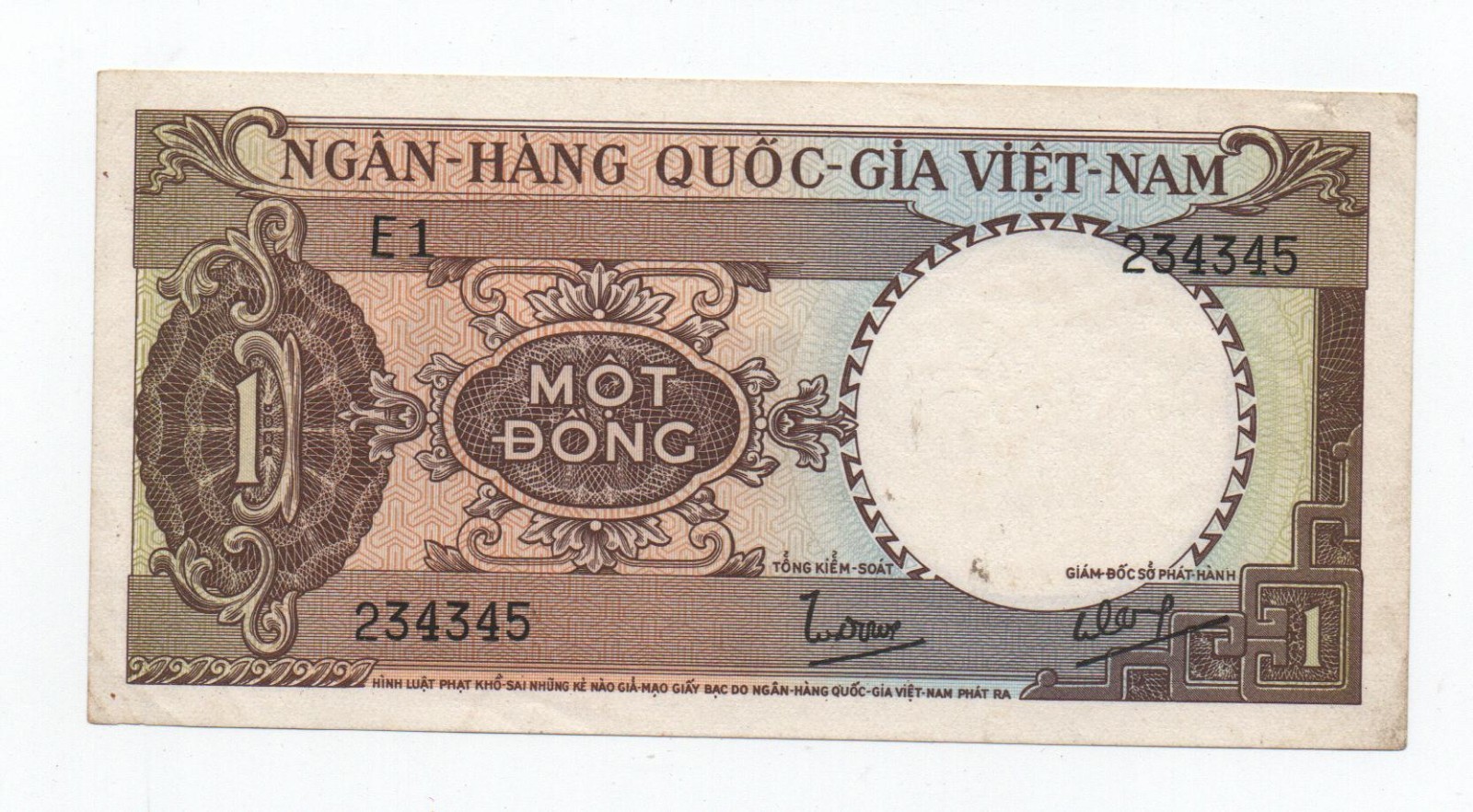 VIETNAM SOUTH 1 DONG 1964 PICK 15 LOOK SCANS