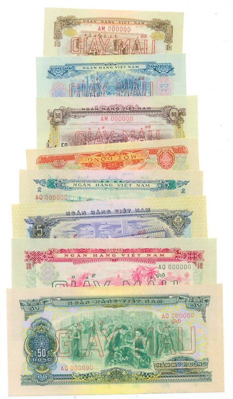 SOUTH VIETNAM SPECIMEN 10 20 50 1 2 5 10 50 37 38 39 40 41 42 43 44 1966 UNC SET