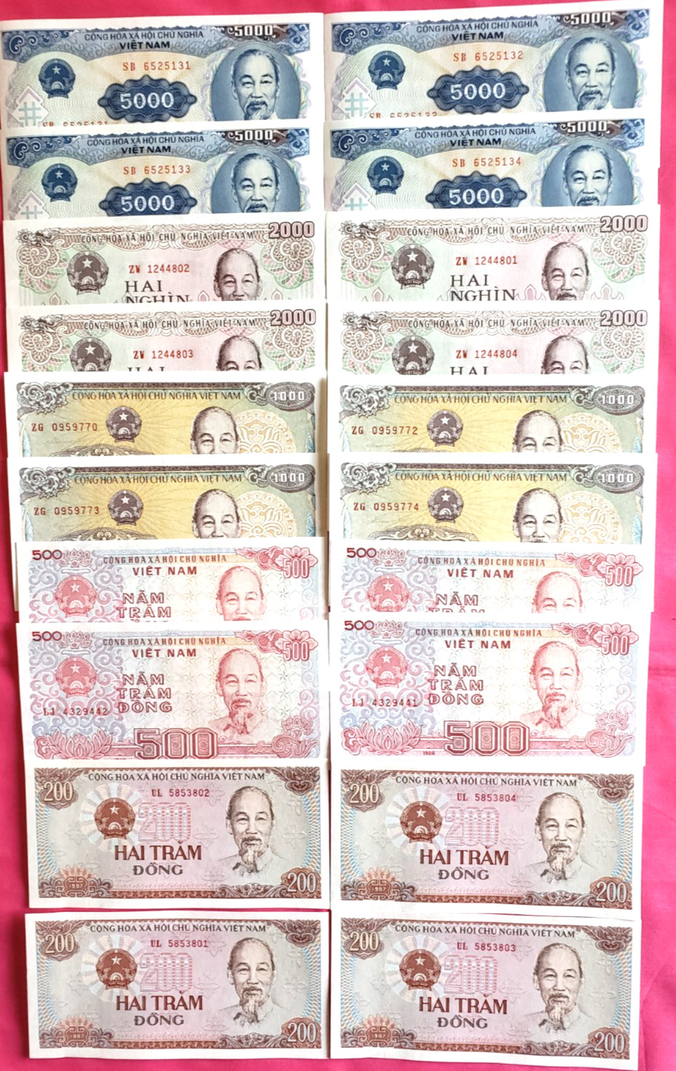 Vietnam Viet Nam Money Dong Mixed Denominations UNC World Paper Money