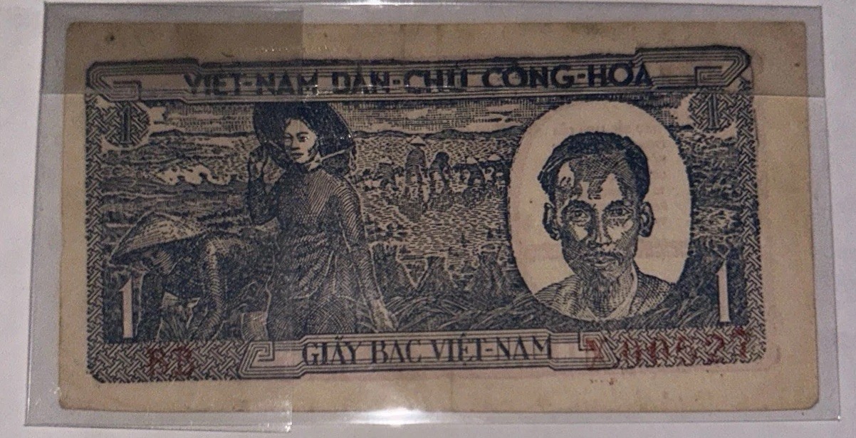 Vietnam 1 DONG P-16 1948 “Armed Women” VIETNAMESE paper Currency Vintage note