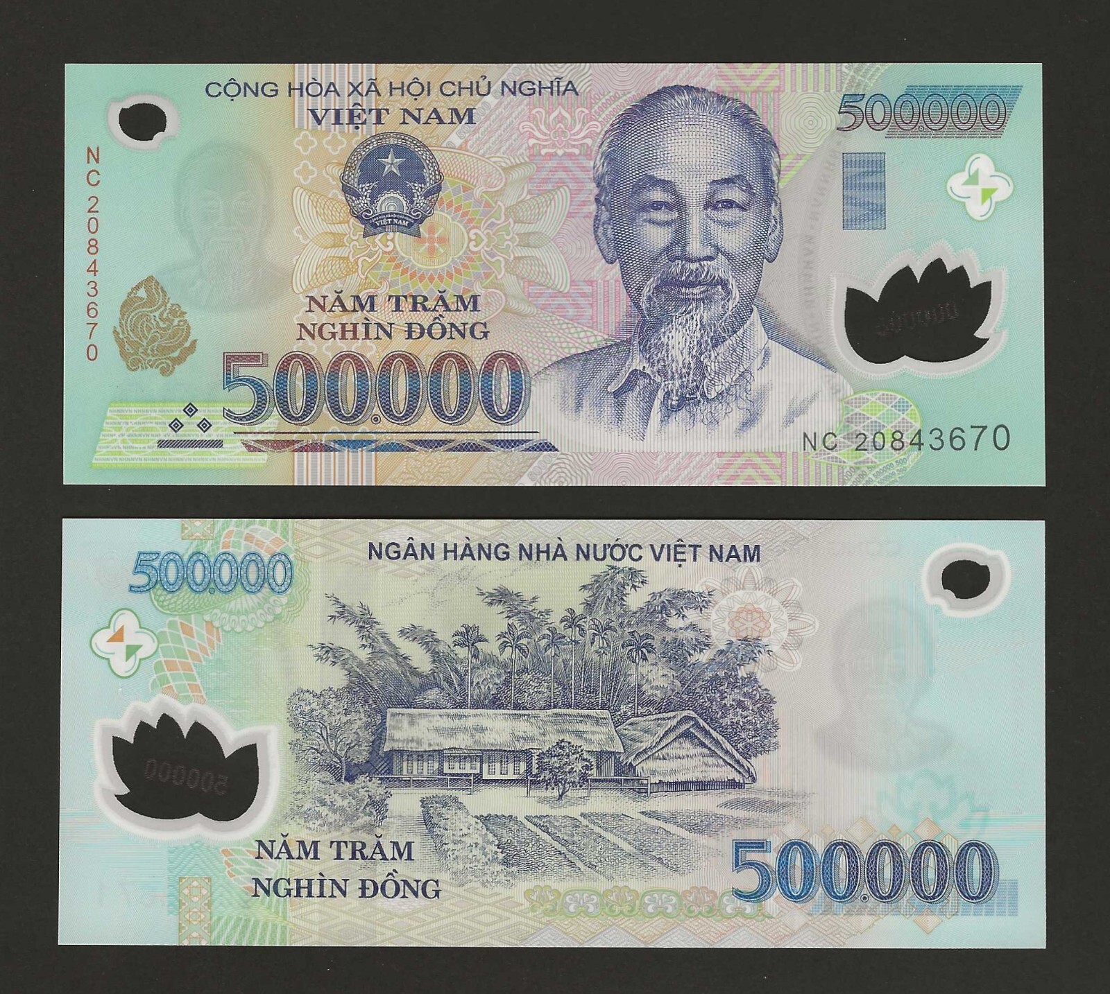 VIETNAM 500,000 Dong 2020, P-124p, Polymer, Highest Denomination, UNC, 500000