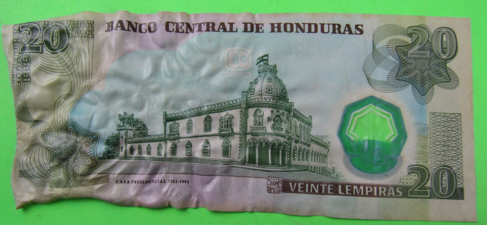 HONDURAS, 20 LEMPIRAS, P#93b, 2008