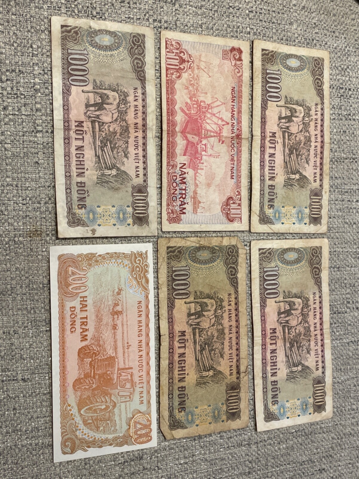 VIETNAM 200, 500 & 1000 DONG – ONE UNC NOTE IN THE MIX