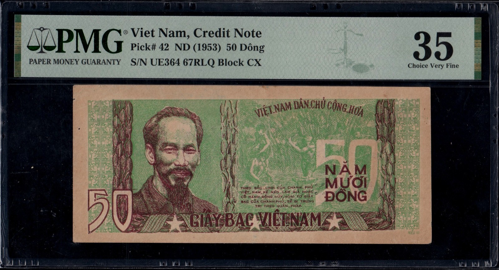 South Vietnam 50 Dong 1953 P42 PMG35