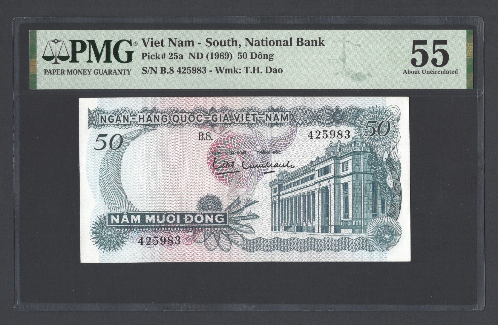 South Vietnam 50 Dong ND(1969) P25a About Uncirculated