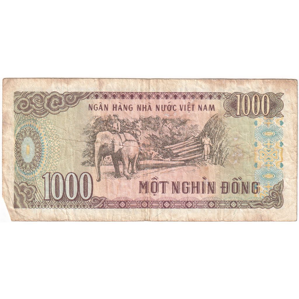 [#248297] Vietnam, 1000 D ox ng, 1988, KM:106a, VF