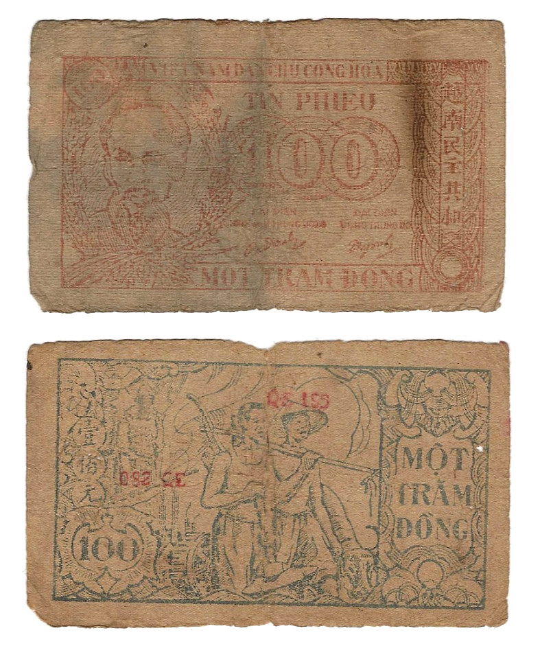 VIETNAM 100 DONG P-53a 1950 x 1 Pcs RARE PEACOCK 1st INDOCHINA WAR CREDIT NOTE