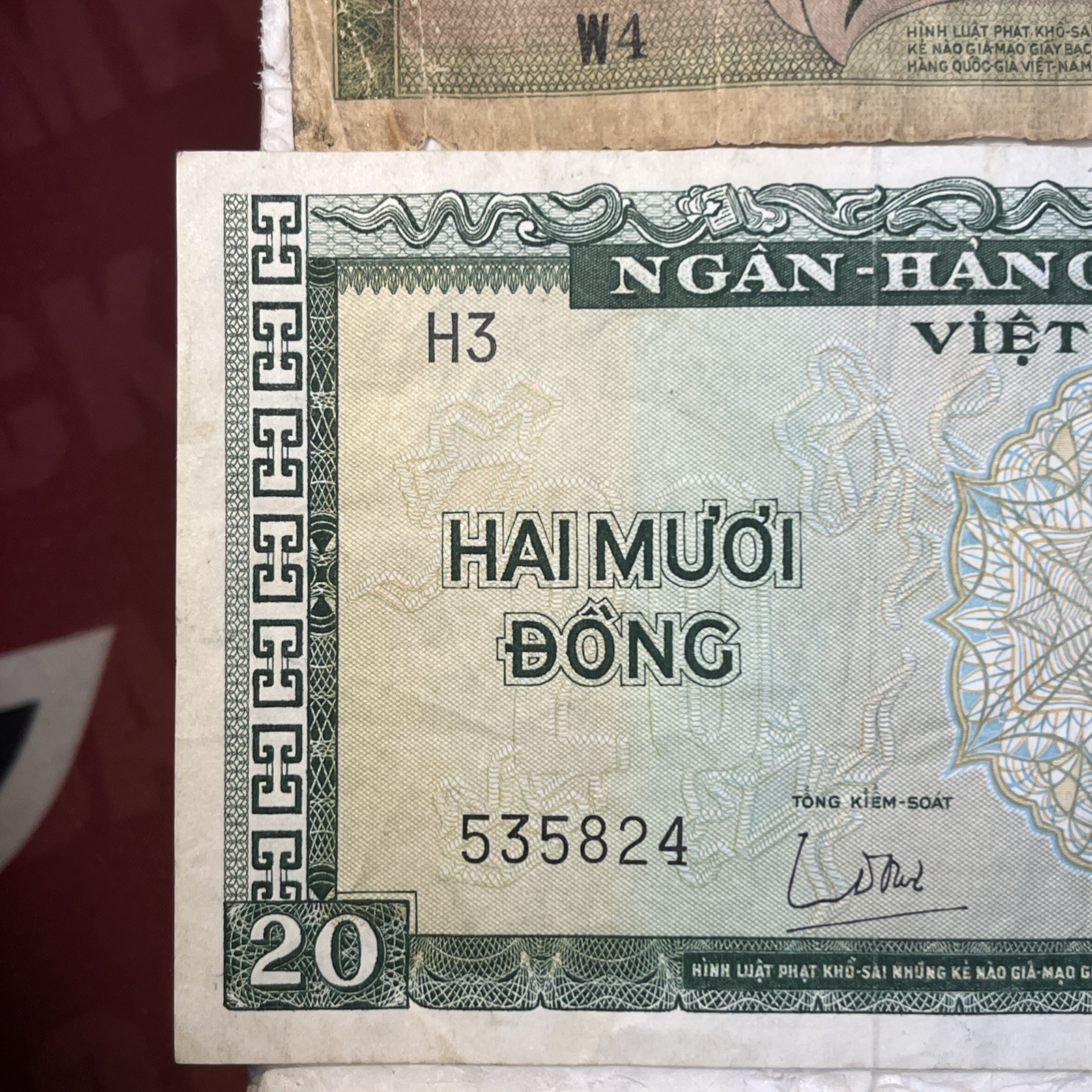 1956 – 1966 Vietnam 5, 20 & 50 Dong Circulated Paper Banknotes Lot Of 3