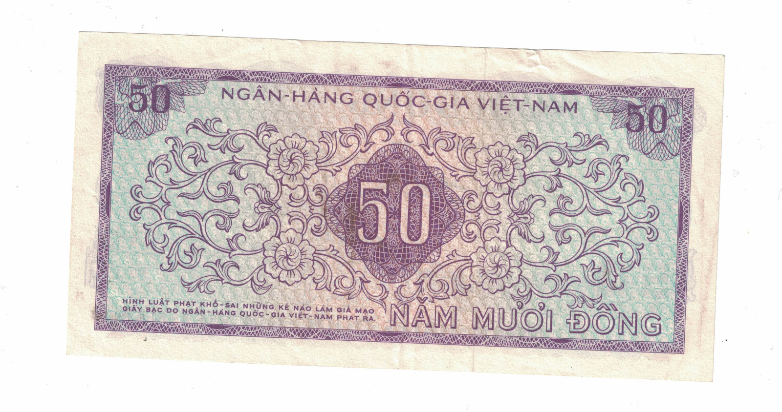 VietNam South 50 Dong 1966 Prefix ” A.1.” Pick# 17a XF. (#1297)
