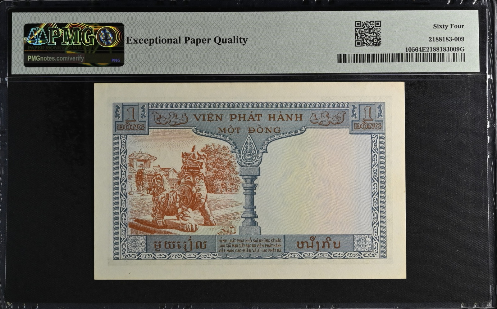 1 Piastre ND (1954) French Indo-China / Viet Nam Pick# 105 PMG 64 Choice UNC.