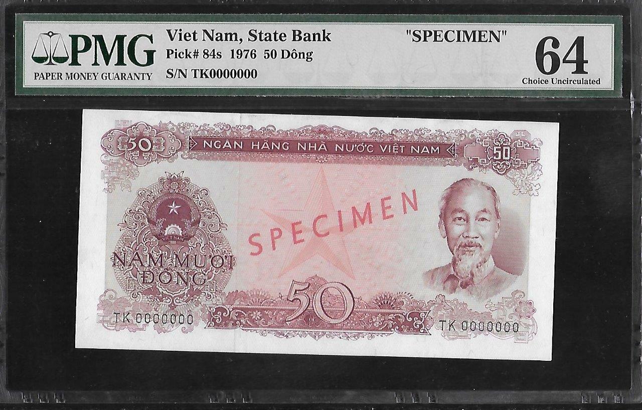 Vietnam P-84s 50 Dong 1976 Specimen PMG 64