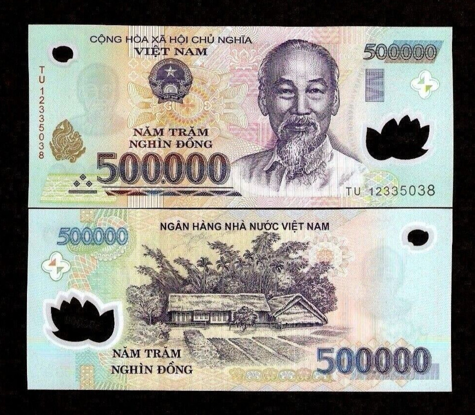Vietnam 500,000 DONG P-124 2012 UNC Half Million POLYMER 500000 Vietnamese NOTE
