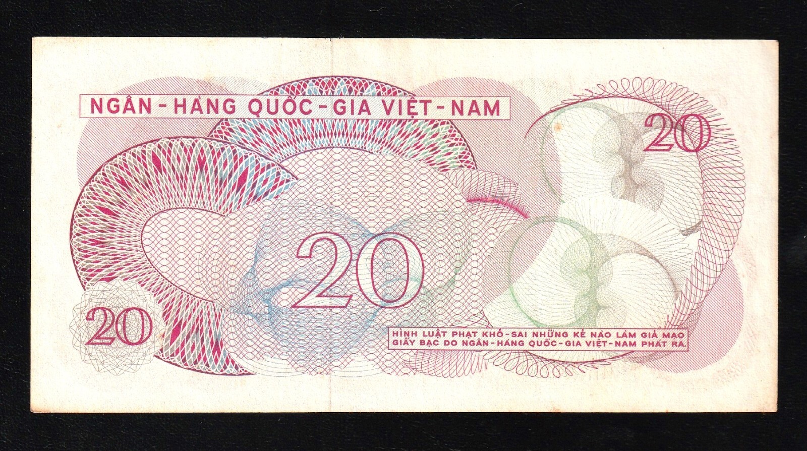 South Vietnam $ 20 DOLLARS BANKNOTE CURRENCY VND 20 Vietnamese Dong 1969