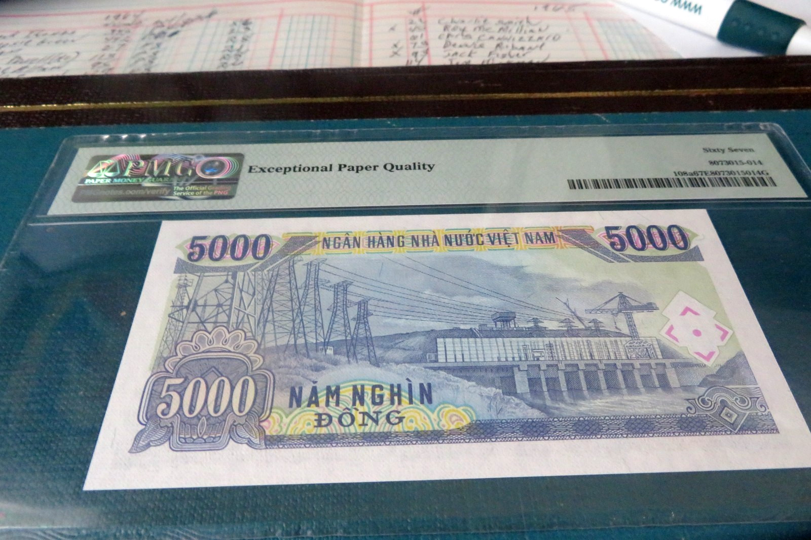 Vietnam 1991 (ND 1993) 5000 Dong PMG 67 Bank Note Superb Gem Unc EPQ (6)