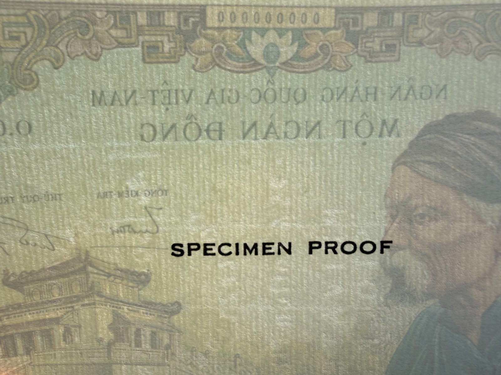 Re.PRINT South Vietnam 1000 Dong p4Ap 1955 SPECIMEN PROOF watermark