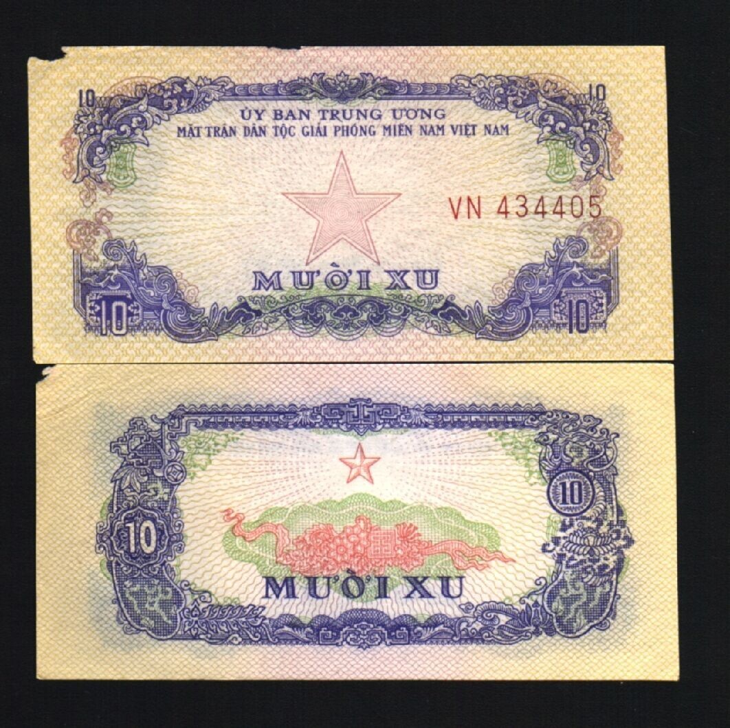Vietnam South 10 XU P-R1 1963 Star Defective Currency Vietnamese Money WAR NOTE