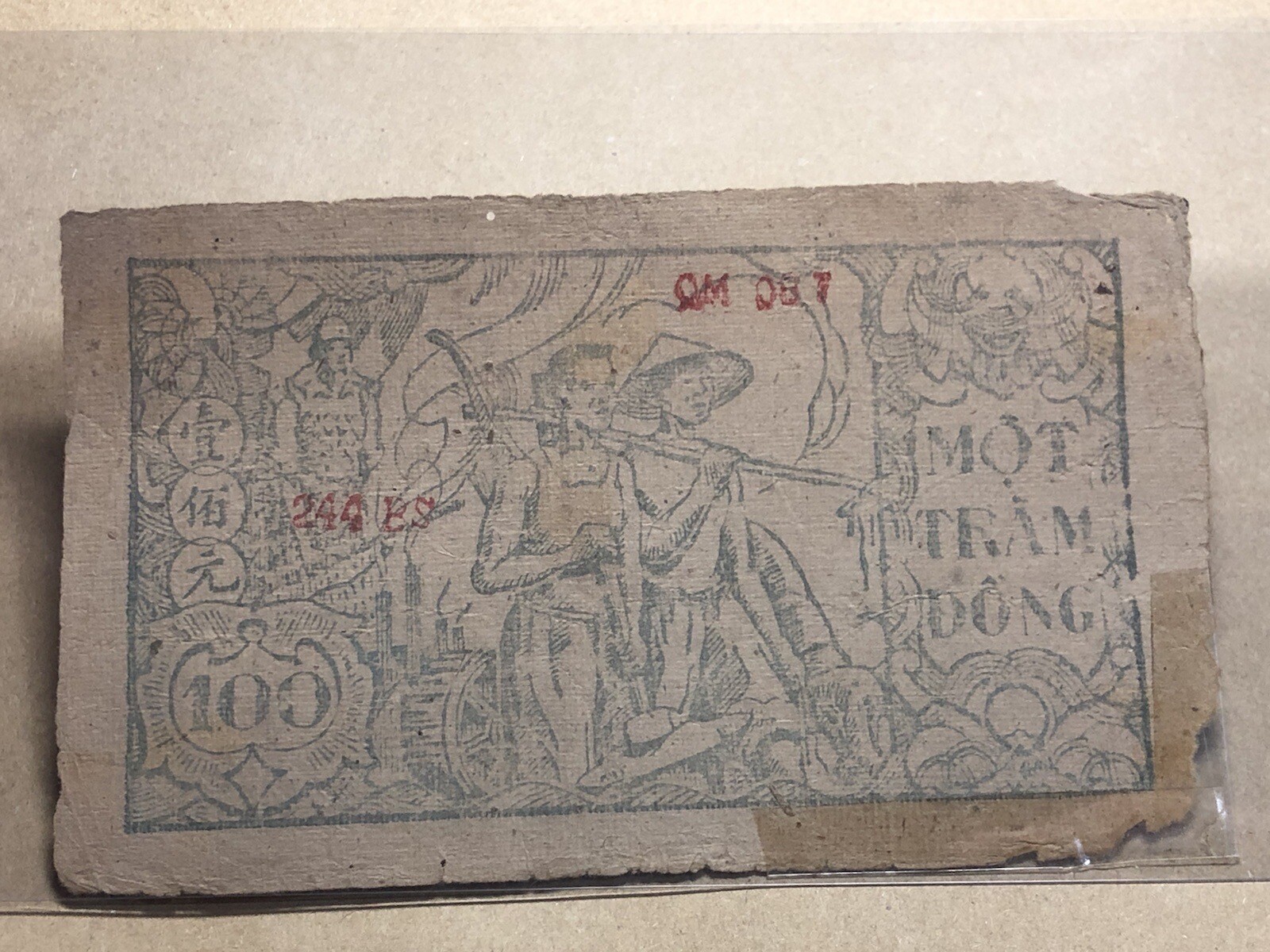 100 Dong Credit Notes Pick#53b Viet Nam Banknotes 1950-1951 Vintage Rare_LDP.