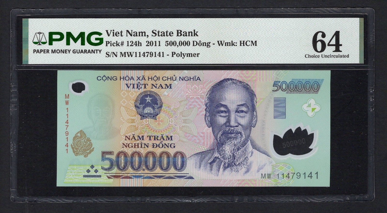 Viet Nam 500000 Dong 2011 P124h Uncirculated Grade 64