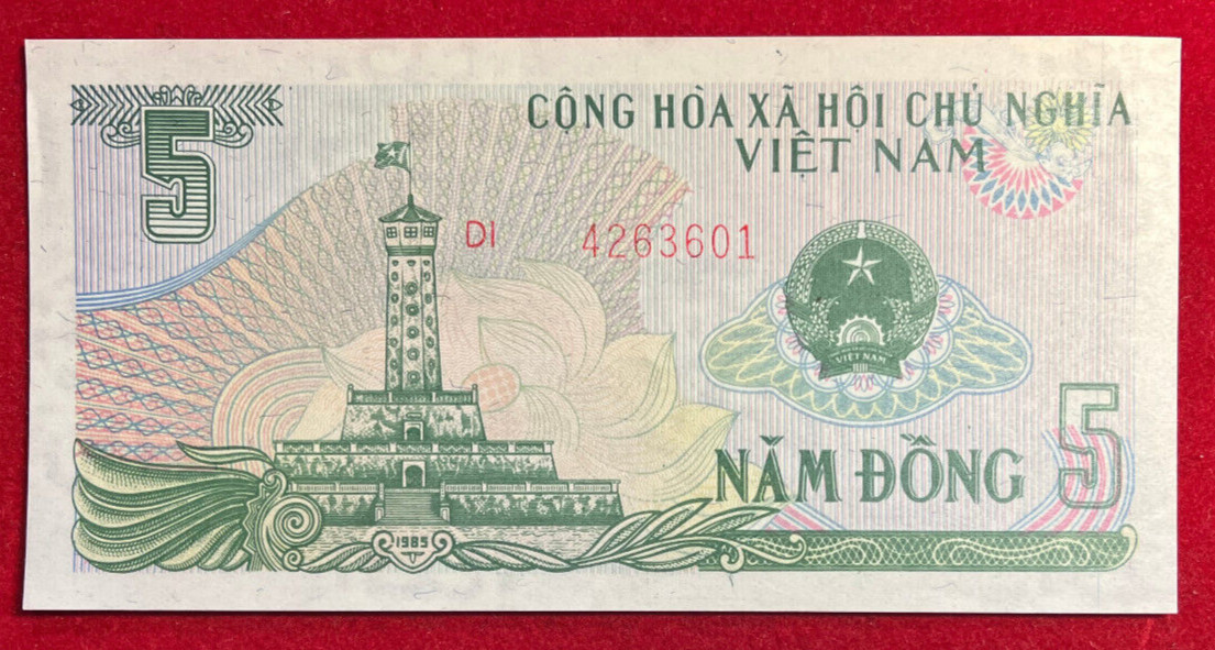 K28 Vietnam; 5 Dong 1985 P#92 UNC