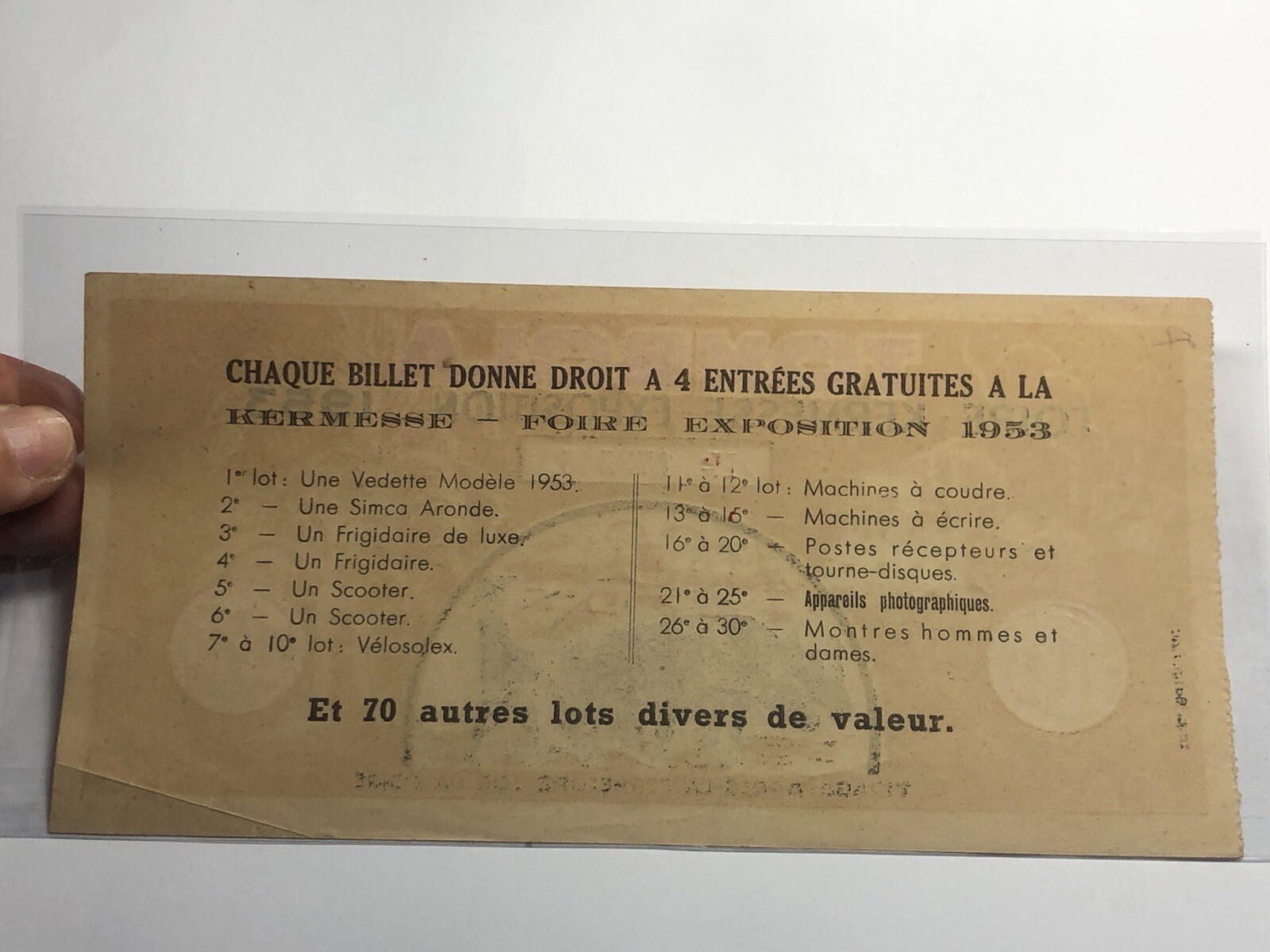 Lottery Tombola Indochine 10 Piastres 1953 Original Vintage Very Rare_LDP Shop.
