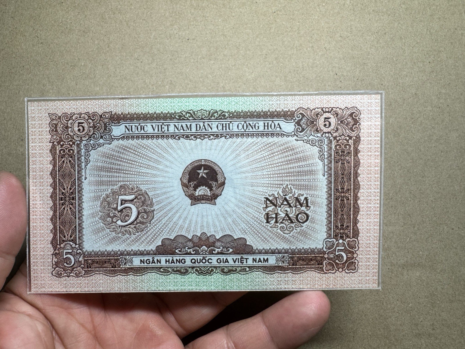 5 Hao 1958 P-70a UNC Block AA Viet Nam Banknotes Rare_LDP Shop.