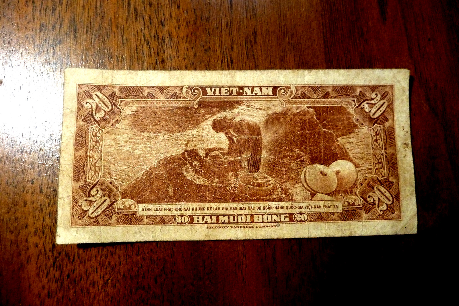 Vietnam 1955 20 Dong Banknote VG-FINE