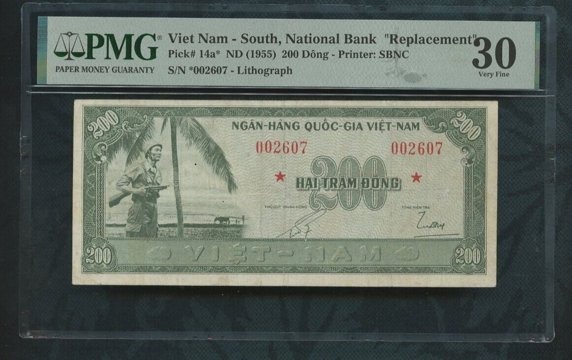 ND (1955) Viet Nam – South, National Bank 200 dong Pick# 14a* PMG 30 Replacement