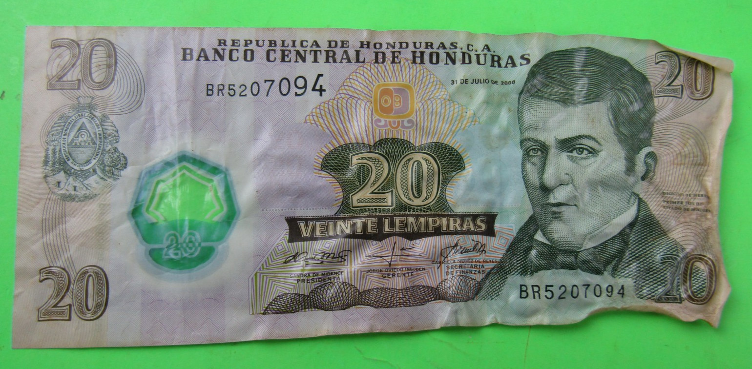 HONDURAS, 20 LEMPIRAS, P#93b, 2008
