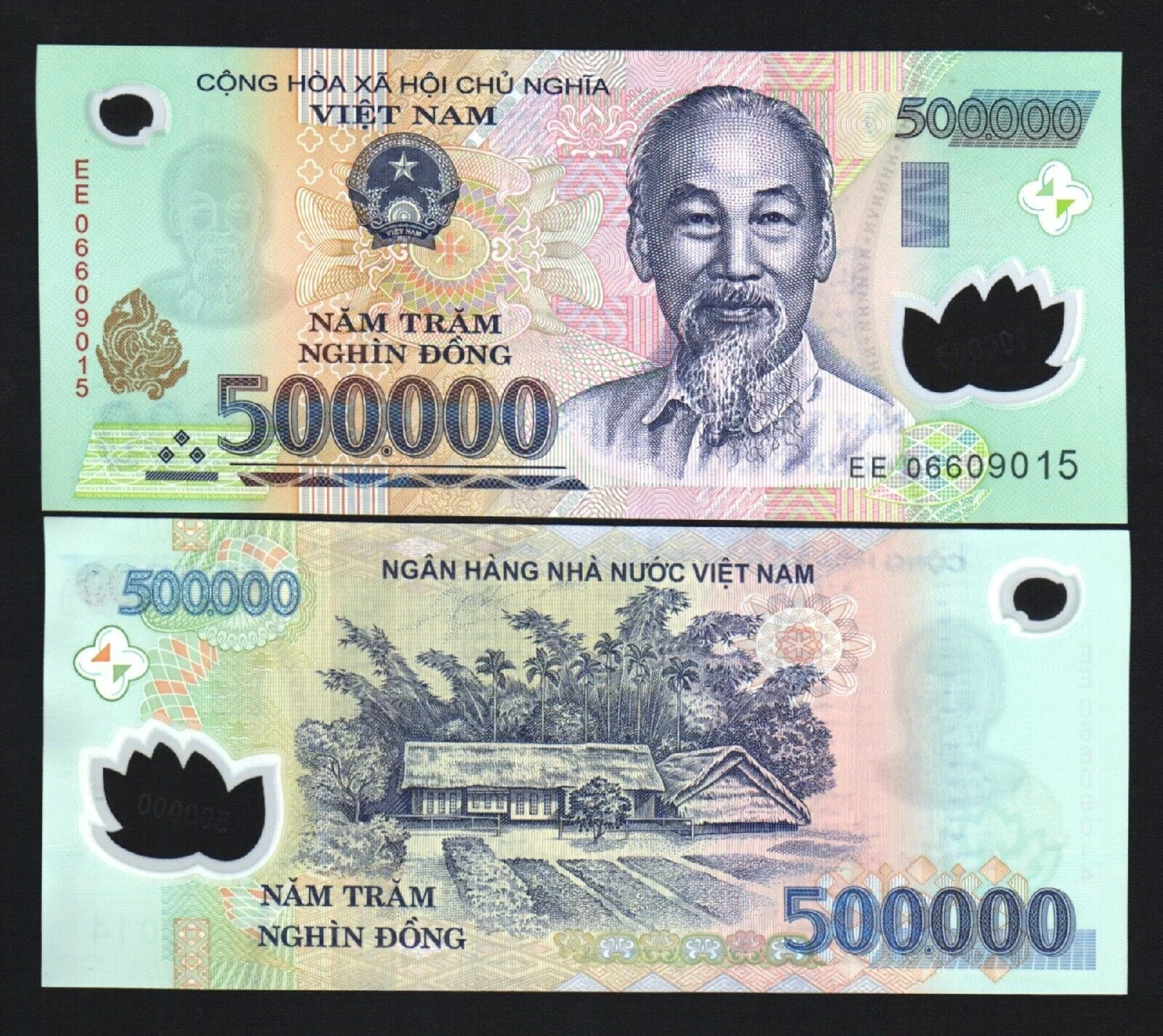 Vietnam 500,000 DONG P-124 2006 UNC Half Million POLYMER 500000 Vietnamese NOTE
