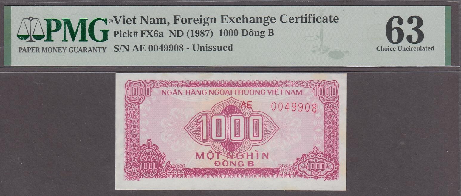 Vietnam FX Certificate Lot 7 Notes P-FX1a to FX7a ND 1987 PMG 65EPQ