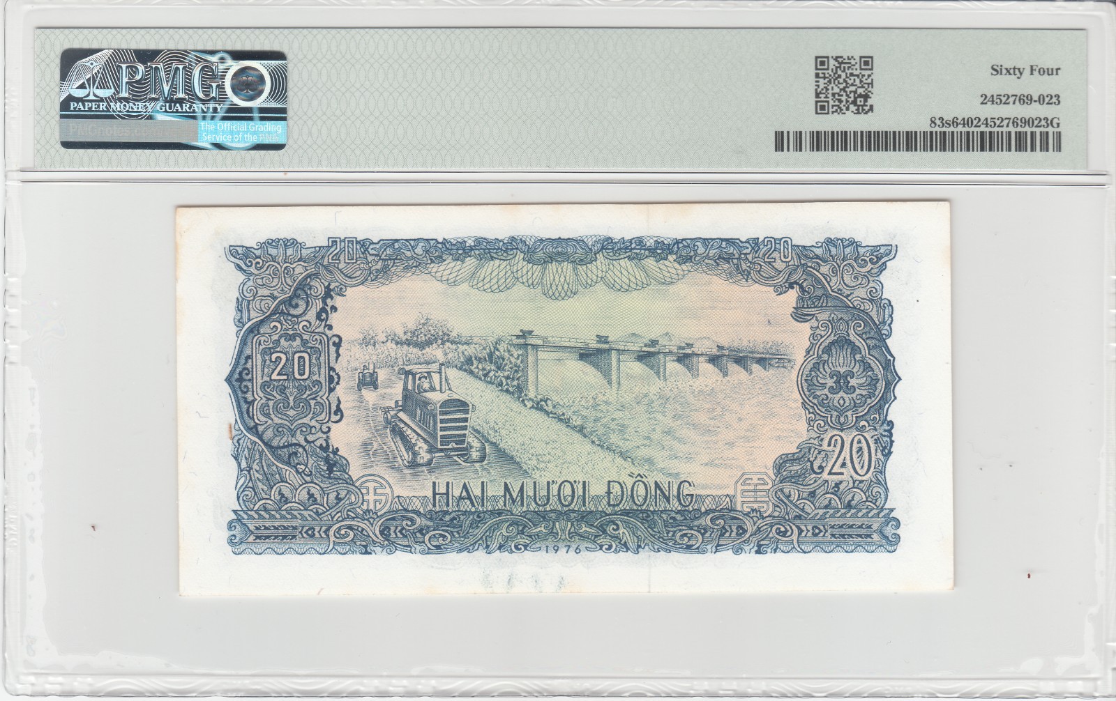 1976 Dem/Rep of Vietnam SPECIMEN 20d Bank Notes PMG Certified P#83s.