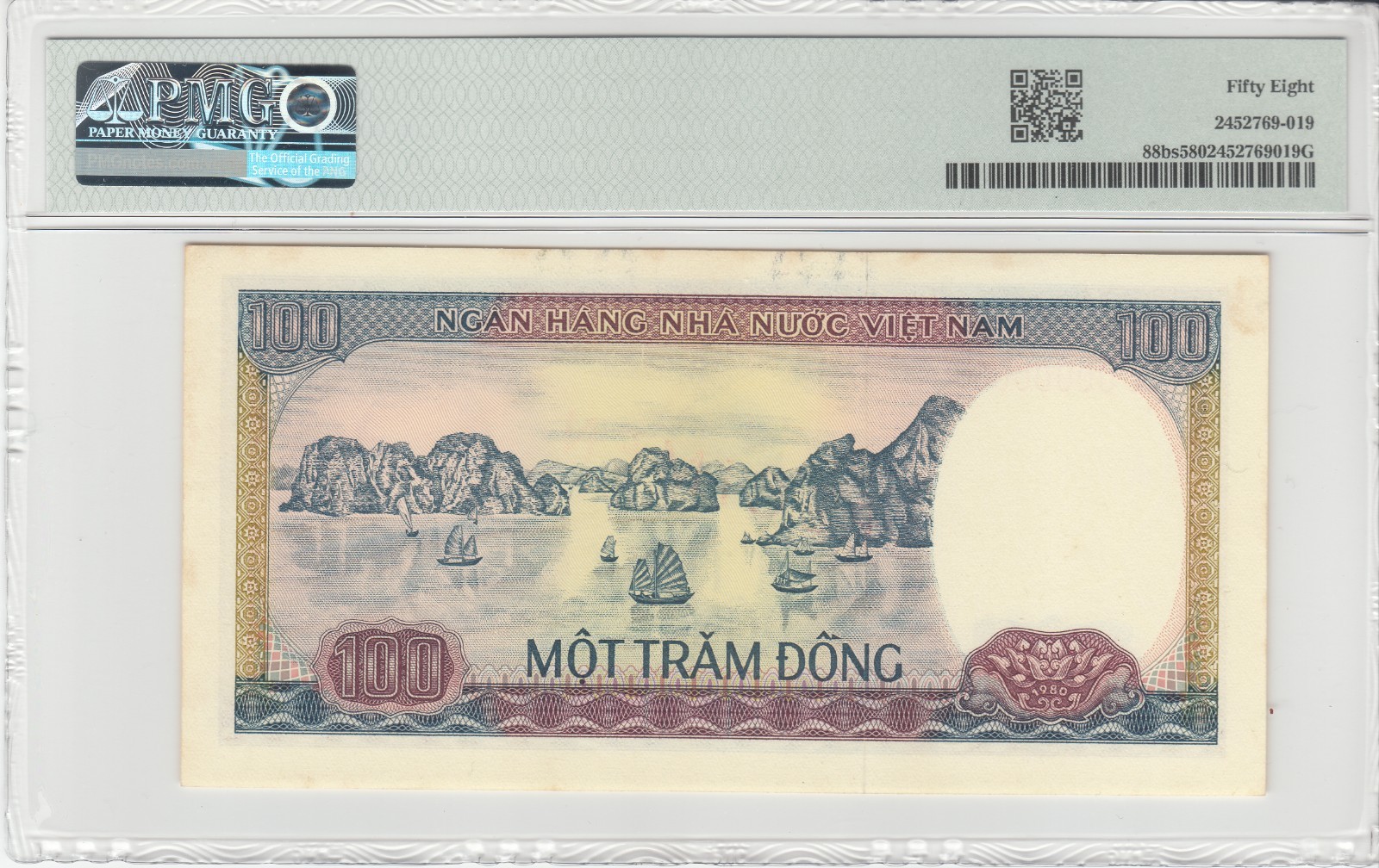 1980 Dem/Rep of Vietnam SPECIMEN, PMG Certified Bank Notes 100Dong P#88bs.