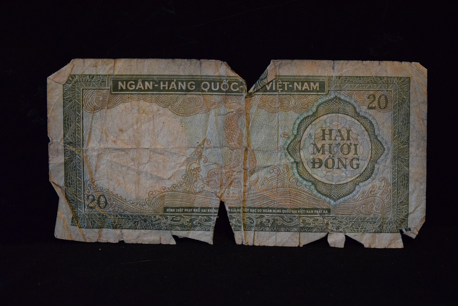 Vintage Vietnam War Era 1960s Vietnam NGAN-HANG QUOC-GIA 20 HAI MUOI BONG