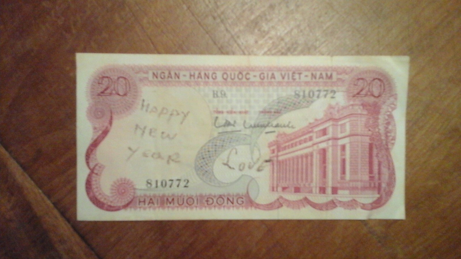 Vietnam NGAN-HANG-QUOC-GIA- Viet – Nam 20ct banknote