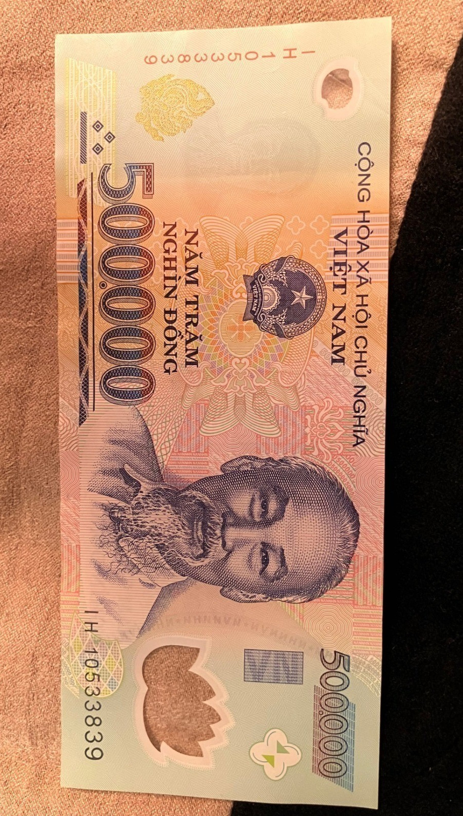 ( 10 ) 500,000 VND CURRENCY 5 MILLION VIET NAM DONG VIETNAM MONEY