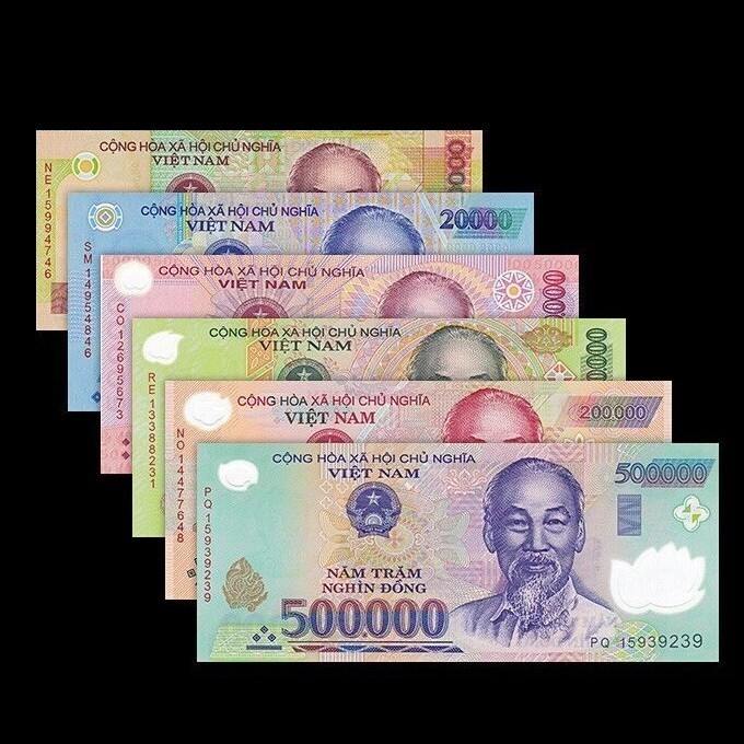 Vietnam Banknotes 10000 to 500000 Dong 10K-500K Uncirculated UNC Set of 6