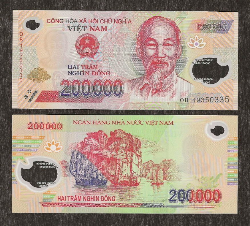 VIETNAM 200000 DONG P-123 2018 x 1 Pcs POLYMER HCM SHIP UNC Vietnamese BANK NOTE